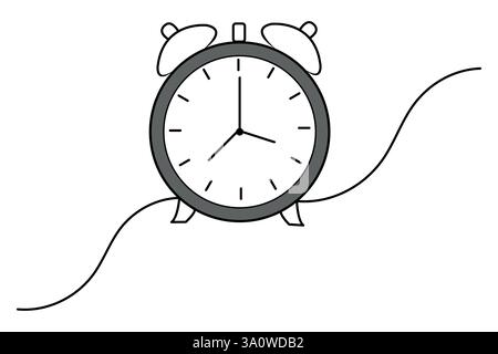 Earth hour continuous one line art drawing of isolated vector illustration design Stock Vector