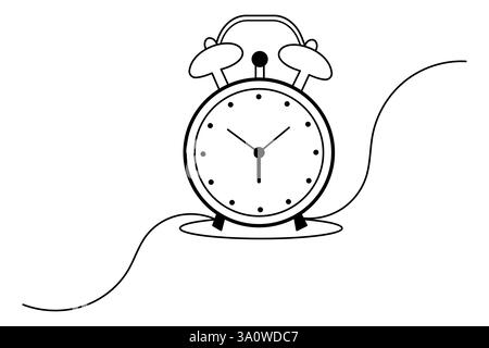 Earth hour continuous one line art drawing of isolated vector illustration design Stock Vector