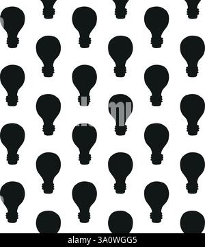 Vector seamless pattern of lamp silhouette Stock Vector