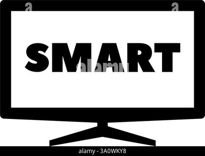 Sleek smart TV vector icon for digital media applications. Stock Vector