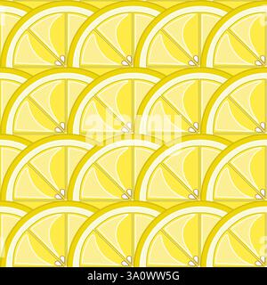 Seamless citrus pattern with lemon slices vector illustration Stock Vector