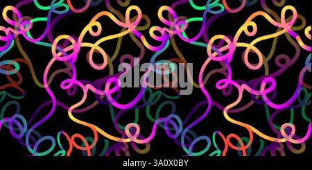 Seamless dark background lines swirl gradient. hand drawing. Not AI, Vector illustration Stock Vector