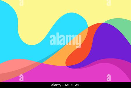 Fluid Vector illustration in minimal flat colorful style background Stock Vector
