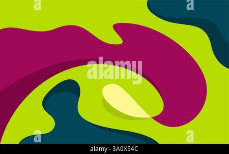 Abstract modern geometric background elements. Dynamic fluid shapes compositions design Stock Vector