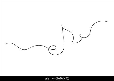 Music notes continuous one line drawing. Vector isolated on white Stock ...