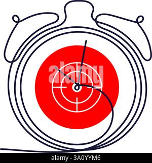 Speed time icon. Alarm clock is ringing and notifying of limited time. Concept of coming deadline. Chronometer outline sketch. Editable stroke. Vector Stock Vector