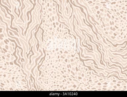 Leopard pattern design with zebra stripes. Animal print vector illustration background. Wildlife fur skin design illustration for web, home decor, fas Stock Vector