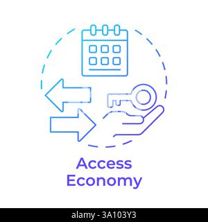 Access economy blue gradient concept icon Stock Vector