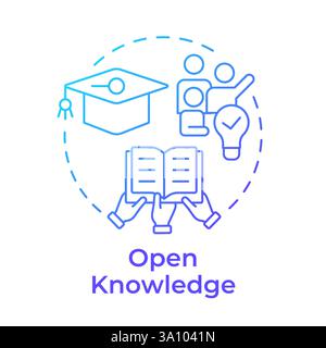 Open knowledge blue gradient concept icon Stock Vector