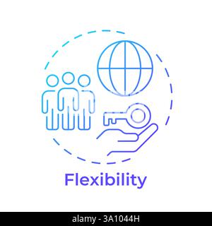 Flexibility blue gradient concept icon Stock Vector