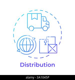 Distribution blue gradient concept icon Stock Vector