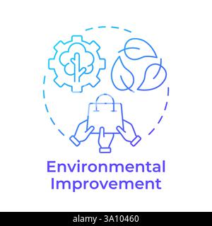Environmental improvement blue gradient concept icon Stock Vector