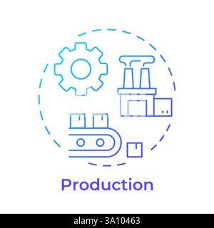 Production blue gradient concept icon Stock Vector