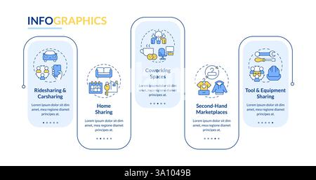 Sharing economy models rectangle infographic vector Stock Vector