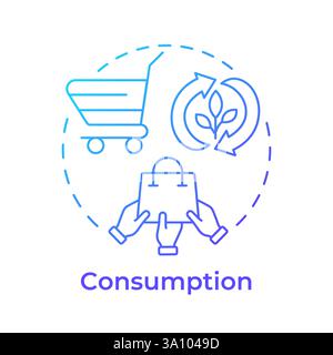 Consumption blue gradient concept icon Stock Vector