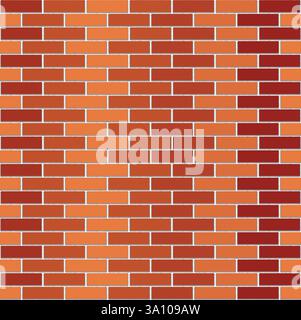 Seamless Brick Wall Pattern of red and brown color. vector illustration Stock Vector