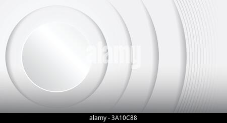 Abstract modern white background with circles and circular stripes Stock Vector