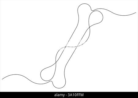 Vector illustration of dog bone continuous one line art drawing concept Stock Vector