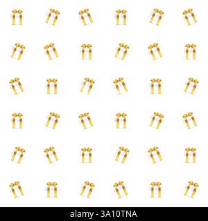 Gift boxes with golden ribbon seamless pattern vector background Stock Vector
