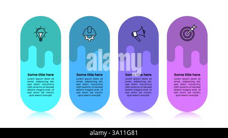 Infographic template with icons and 4 options or steps. Can be used for workflow layout, diagram, banner, webdesign. Vector illustration Stock Vector