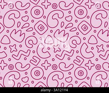 Abstract pink pattern. Geometric elements on pink background. Vector illustration. Stock Vector