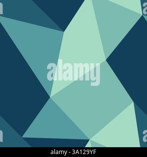 Abstract background with geometric mosaic shapes. Big triangles size. Repeatable pattern. Creative vector tiles. Soft Aqua Harmony Palette. Stock Vector