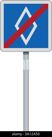 Vector illustration of the end of carpool lane French road sign Stock Vector
