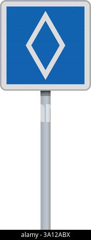 Vector illustration of the carpool lane French road sign Stock Vector