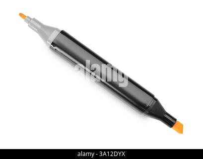 One double sided marker isolated on white, top view Stock Photo