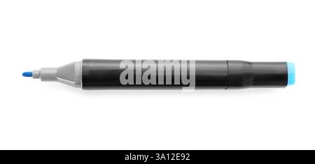 One double sided marker isolated on white, top view Stock Photo