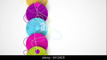 Abstract colored background.  Wireframe circles. Modern science or technology art elements. Surface illustration. Vector. Stock Vector