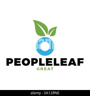 people leaf icon logo design template Stock Vector