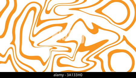 Vector Seamless Pattern with Melted Salted Caramel. Swirl Wavy Background with Liquid Caramel and Milk Stock Vector