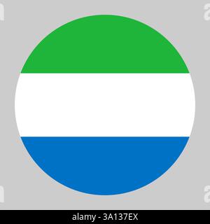 Flag of Sierra Leone round shape, national symbol Stock Vector