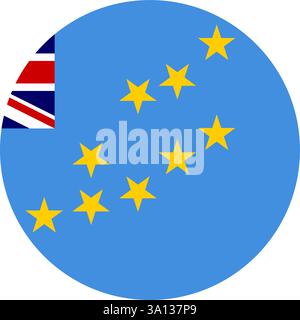 Flag of Tuvalu round shape, national symbol Stock Vector
