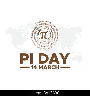 Happy Pi Day Design. Happy Pi Day vector Design template. International Pi Day poster design. vector graphic of happy pi day good for pi day Stock Vector