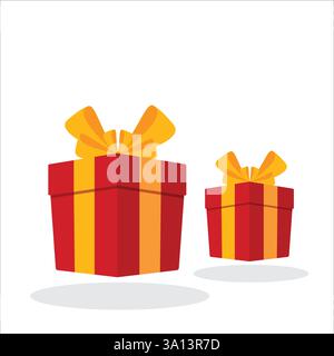Set of gift boxes. Vector illustration isolated on white background. stock illustration Stock Vector