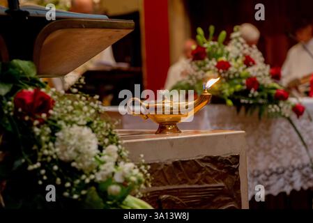 Oil ampoule for liturgical celebrations Stock Photo
