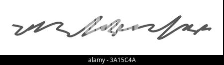 Scribble, facsimile. Abstract handwriting, illegible handwriting text. Flat vector illustration isolated on white background. Stock Vector