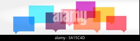 Chat and speech rectangular bubble. Public opinion. Sociological survey. Flat vector illustration isolated on white background. Stock Vector
