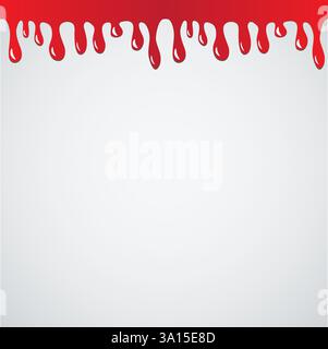 Dripping red bood frame design template Stock Vector