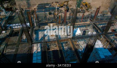 Aerial view of construction building site Stock Photo