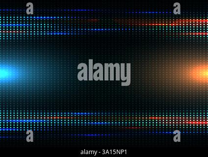 futuristic digital grid background illuminated by blue and orange light, perfect for technology concepts, modern design projects, and creative present Stock Vector