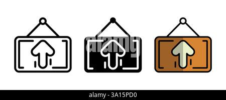 Three Variations of an Upward Arrow Sign Stock Vector