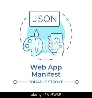 Web app manifest soft blue concept icon Stock Vector
