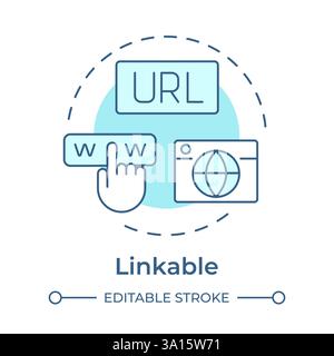 Linkable soft blue concept icon Stock Vector