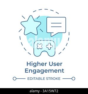 Higher user engagement soft blue concept icon Stock Vector