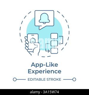App like experience soft blue concept icon Stock Vector