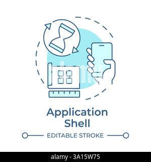 Application shell soft blue concept icon Stock Vector