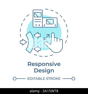 Responsive design soft blue concept icon Stock Vector